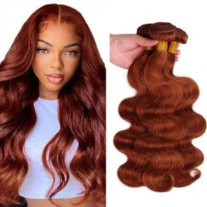 lot 6246 image: Giginger 20 22 24 Inch Reddish Brown Body Wave Bundles Color 33 Human Hair Body Wave Bundles Human Hair Soft Sewn In 12A Unprocessed 100percent Quick Weave for Black Women