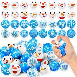 lot 6262 image: 40 Pcs Christmas Stress Balls,1.6 Inch Mini Relief Stress Ball with Snowman and Snowflakes,Funny Foam Christmas Squeeze Balls for Party Favors,Stocking Stuffers,Gifts,Goodie Bag Fillers(16 Styles)