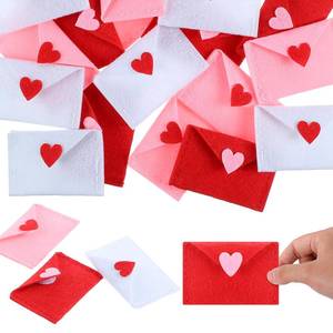 lot 6278 image: Hahafelt 30 Pcs Valentinefts Day Felt Envelope Bulk Heart Love Envelopes Stitching Note Table Scatter Holiday Bowl Filler for Wedding Shower Birthday Party Celebration Decor(Pink)