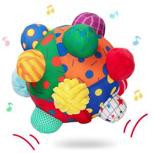 lot 6282 image: teytoy Baby Music Shake Dancing Ball Toy, Developmental Bumpy Ball Sensory Soft Toys, Easy to Grasp Bumps Help Develop Motor Skills for Girls and Boys Ages 12 Months and Up