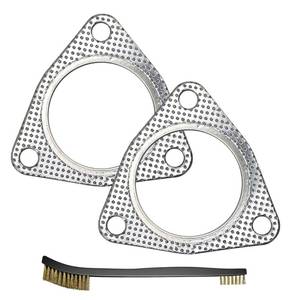 lot 6288 image: Strongthium 3 Inch Exhaust Gasket 3 3-Bolt 76.2mm Muffler Manifold Header 3 Hole Collector Graphite Temperature wFire Ring Replacement 2 Pcsin