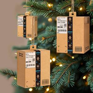 lot 6299 image: Cbloxtor 10 Pack Funny Christmas Tree Ornaments with DIY Shipping Labels Mini Package Christmas Tree Decor Perfect Funny Ornaments for Office Home Decorations, Single Size