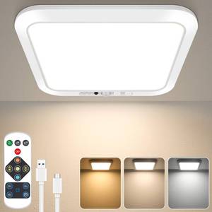 lot 6303 image: Rechargeable Motion Sensor Closet Light with Remote, Wireless Battery Operated Ceiling Light Magnetic Mount, Rechargeable LED Shower Light No Wiring for Indoor, Shower, Stairs, Shed, Hallway, Porch