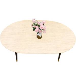 lot 6332 image: LIBERECOO Oval Fitted Vinyl Tablecloth - Cream Wood - 68 x 48in (Oval) - Waterproof, Elastic Edged for Secure Fit, Easy to Clean Plastic Table Coverin