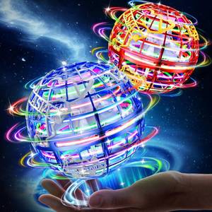 lot 6335 image: RIEYON Flying orb Ball 2023 Hover Boomerang Ball 6 Lighting Effects Cool Toys Gift for 678910 Year Kids Teen Adults Indoor Outdoor Flying Ball ToyBlue and Red