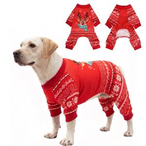lot 6345 image: EXPAWLORER Dog Christmas Pajamas for Small Medium Large Dogs, Pet Holiday Onesie Costume, Warm Soft Lightweight Stretchy Xmas Outfit Winter Clothes Sweater Jumpsuit Pjs for Puppy Cats Boys and Girls XL