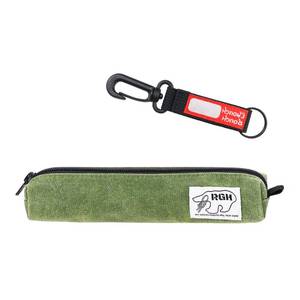 lot 6354 image: Rough Enough Small Slim Pencil Case Pen Pouch for Boys Girls Adults with Aesthetic Thin design School Stationary Art Supplies Canvas Army Green