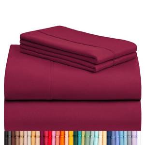 lot 6355 image: LuxClub 4 PC Queen Sheet Set, Breathable Luxury Bed Sheets, Deep Pockets 18 Wrinkle Free Cooling Sheets Machine Washable Hotel Bedding Silky Soft - Burgundy Queenin