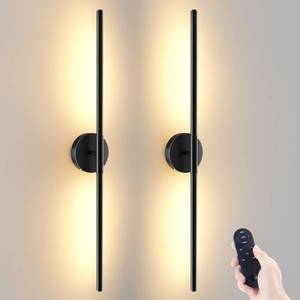 lot 7628 image: JOFIOS Battery Operated Wall Sconces Set of 2, 360°Rotation Wireless Rechargeable Wall Lights Dimmable Detachable Wall Lamp with Remote Control, 3000K-6000K Infinite Dimming Wall Sconce 27.6 Inch