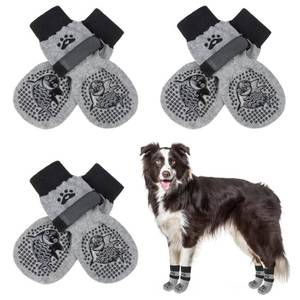 lot 8061 image: SCENEREAL 6Pcs Anti Slip Dog Socks to Prevent Licking Paws for HotCold Pavement, Dog Grippy Socks for Hardwood Floors, Dog Shoes for Boots and Paw Protectors for Puppy Small Medium Large Senior Dogs