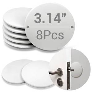 lot 8062 image: Door Stoppers - 3.14 White Door Stoppers for Wall (8 Pack), with Heavy-Duty Adhesive - Wall Protector and Shock-Absorbent Protectors from Door Knobs - Prevents Scratches on Walls and Doorsin
