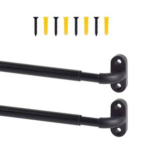 lot 8073 image: TYRON 2 Pack Screwed Sash Curtain Rod Adjustable 30-40 Inch, 38 In. Diameter, French Door Curtain Rods (Black)