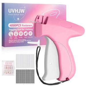 lot 8074 image: Stitch Gun for Clothing, Stitchy Gun Quick Clothes Fixer, Dress Tagging Gun-Includes 2,000 Black Fasteners and 2,000 White Fasteners and 6 Needles