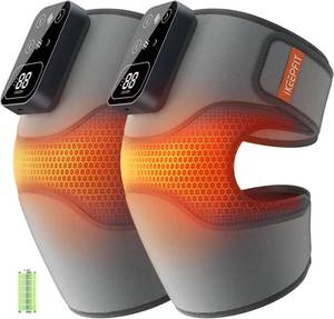 lot 9032 image: IKEEPFIT Cordless Knee Massager with Heat Vibration for Pain Relief, MAXwarm 4.02026 Upgraded - Electric Heated Knee Brace with 5 Heat Levels and 3 Massage Mode, Gifts for Men Women (Grey, Pair)