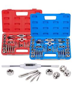lot 9052 image: Orion Motor Tech 80pc Tap and Die Set in SAE and Metric Sizes, Metric and Standard Tap Set and Die Tool Set for Internal and External Threading