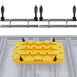 lot 9054 image: SAMOUT Recovery Board Mount Kit, Universal Bracket for Traction Tracks, Adjustable DIY Lockable Pin Set for Roof Rack, Crossbar and Cargo Basket