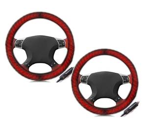 lot 9056 image: ZONETECH Car Heated Steering Wheel Cover 12V - Vehicle Hand Warmer Steering Wheel Protector, Rapid Heating Universal fit Wheels for Cars, Trucks, Vans, SUVs 2-Pack