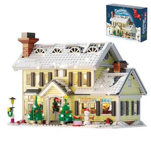 lot 9061 image: Christmas Holiday House Building Set, LED DIY Christmas Holiday Snow Village, Christmas House Compatible with Lego Gifts for Boys, Girls, Family, and Friends (1156pcs)