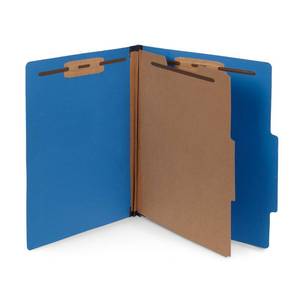 lot 9231 image: 10 Dark Blue Classification Folders - 1 Divider - 2 Inch Tyvek Expansions - Durable 2 Prongs Designed to Organize Standard Medical Files, Office Reports - Letter Size, Dark Blue, 10 Pack