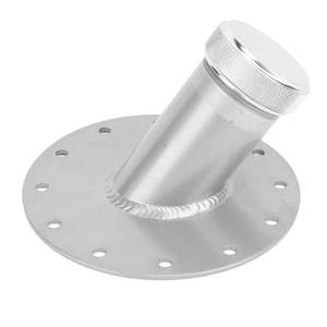 lot 9262 image: 45 Degree Fuel Cell Filler Neck, 1.5in Inner Diameter Filler Neck with 12 Bolt Steel Base Aluminum Cap, Flange Fuel Cell Filler Neck Filler Neck Cap (Silver)