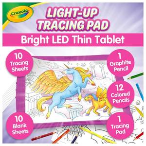 lot 9263 image: Crayola Light Up Tracing Pad Pink, Best Birthday, Holiday and Christmas Gifts for Girls and Boys, 6, 7, 8 Year Olds, Kids Toys, Light Box Art Kit for Kids Amazon Exclusive