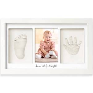 lot 9267 image: KeaBabies Baby Hand and Footprint Kit - Clay Handprint Keepsake Frame, Newborn Nursery Picture Frame, Personalized New Mom Gifts for Baby First Christmas Shower (Alpine White)