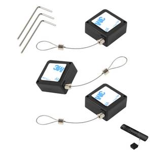 lot 10038 image: 3 Pack Remote Control Tether, 36 Inch 0.9mm Retractable Remote Control Tether with Adjustable Lock Strap, Ideal for TV Remotes, Game Controllers