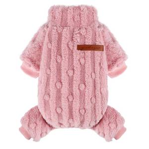 lot 10040 image: Kosiyi Dog Sweaters for Small Dogs Girl Boy Dog Clothes, Puppy Sweater Fall Winter Turtleneck Pullover Chihuahua Thick Warm Doggie Pajamas, Cold Weather Fleece Outfit, Puppy Pjs, Onesies, Pink, M
