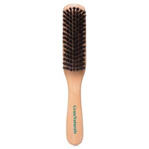 lot 10043 image: GranNaturals Boar Bristle Slick Back Hair Brush - SoftMedium Smoothing Hairbrush to Style, Polish, and Lay Hair Down Flat to Create a Sleek Frizz Free Hairstyle for Women and Men - Wooden Handle