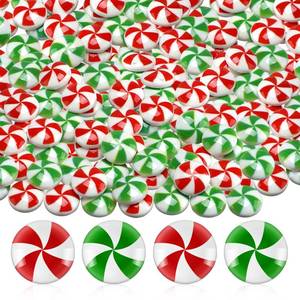 lot 10047 image: Giegxin 60 Pcs Christmas Candy Cane for Crafts Plastic Fake Candy Decor Rainbow Mini Peppermint Ornaments Christmas Figurines for Tree Hanging DIY Xmas Party Decoration(Small,Red Green Windmill)