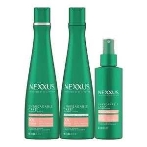 lot 10053 image: Nexxus Unbreakable Care Shampoo, Conditioner, and Leave-In Spray 3 Pack For Fine and Thin Hair with Keratin, Collagen, Biotin