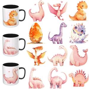 lot 10065 image: Elewins Cute Animals UV DTF Stickers - 12 Sheets Cute Dinosaurs UV DTF Cup Wrap for Mugs Glass Coffee, DIY Decals for Tumblers, Waterproof Rub on Transfers for Crafts