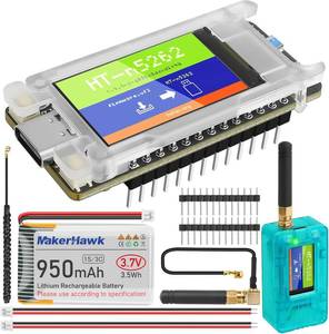 lot 10102 image: Mesh Node T114 Board V2 with Case and 950mAh Battery Set, TFT Display nRF52840 SX1262 Module Support LoRa Bluetooth 5.0 GPS Solar Panel Power Supply for Meshtastic Arduino LoRawan IOT (915MHz Antenna)