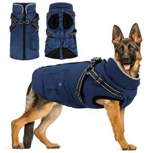 lot 10114 image: Dog Winter Coat with Harness Built-in  Waterproof Dog Jacket with Zipper and Fleece Lining  Reflective Cold Weather Coat for Small Medium Large Dogs