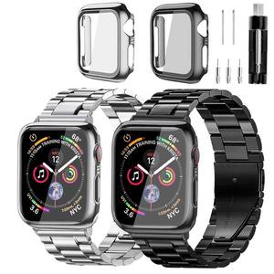 lot 10201 image: REASDEN Stainless Steel Band and Case Compatible With Apple Watch Iwatch Ultra Series 11 10 9 8 7 6 5 4 3 2 1 SE 49mm 45mm 46mm 44mm 42mm 41mm 40mm 38mm,Men Women Classic Classy Metal Business