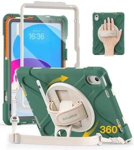lot 10203 image: BRAECN for iPad (A16) 11th10th Generation case 1110.9 inch 20252022 Heavy Duty Shockproof Protective with Pencil Holder Screen Protector 360°Rotating Stand Handle and Shoulder Strap Full Body Cover