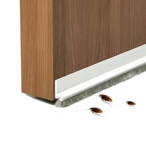lot 10215 image: Door Sweep for Bottom of Door, 39.2 L Integrated Design with Brush, Self Adhesive Under Door Draft Stopper for Bottom of Door, Door Seal DustNoiseHot or Cold Air Insulation, White 2in Win