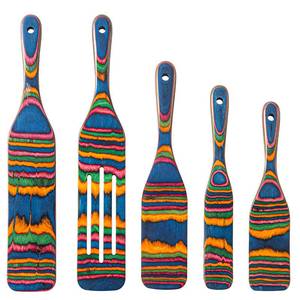 lot 10218 image: Pakkawood Spurtle Set, Gudamaye 5 Pcs Pakkawood Kitchen Utensils, Wooden Spoons for Cooking, Wooden Utensils for Cooking, Spurtles Kitchen Tools As Seen On Tv, Camping Cookware, Halloween Decorations