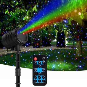 lot 10233 image: Outdoor Laser Lights, Moving RGB Halloween Christmas Projector Light Waterproof with Remote Control 3 Colors Motion Firefly Decorative Star Light Show for Holiday House Garden Yard Party Decorations