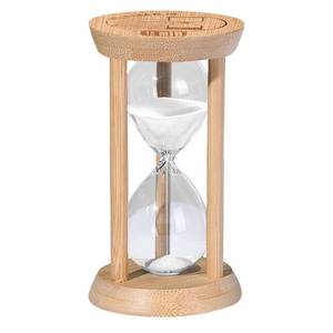 lot 10237 image: Wooden Sand Timers,15 Minute Stunning Glass Bamboo White Sand Hourglass for Productivity, Meditation and Decor, 15 Min Reloj De Arena for Kitchen, Office, Game, Classroom
