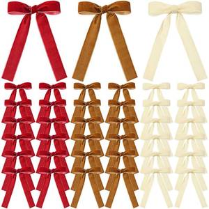 lot 10259 image: LOYIM 36 Pieces Valentinefts Day Velvet Bow Valentine Ribbon Wreath Bow Bulk Romantic Crafts Gift Pretied Set for Garland Home Decor Wedding Outdoor Indoor Decor(Wine Red, Beige, Khaki,1ftft Wide)