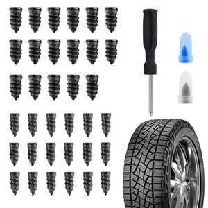 lot 10279 image: Salior 35PCS Tire Plug Kit with Screwdriver,Rubber Flat Tire Repair Kit for Fast Repair of Tire Punctures,Durable Car Tire Repair Kit Self-Service Repair Nails for Car Motorcycle Truck (35PCS)