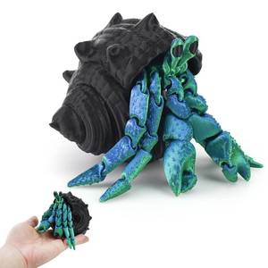 lot 10280 image: TiTiC 3D Printed Hermit Crab,3D Printed Animals Fidget Toy, Articulated Flexible 3D Printed Hermit Crab,Realistic Slithering Design, Home Office Executive Desk Decor (Blue-Green)