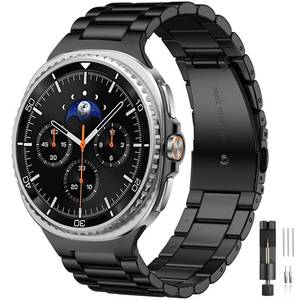 lot 10289 image: Lerobo Compatible with Galaxy Watch 8 Band 40mm 44mm 2025Samsung Galaxy Watch 8 Classic Band 46mm 2025, No Gap Stainless Steel Metal Watch Band Business Replacement Accessory for Men Women, Black