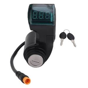 lot 10302 image: equlup Electric Scooter Handlebar Switch Lock, 3 Pin Water Proof Handlebar Switch Lock with 2 Keys Digital Handle Control for M5 Electric Scooter