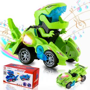 lot 10313 image: Hirger Transforming Dinosaur Car Toy for Kids, Auto Transformer Monster Truck Toys with Light and Sound for Toddler 1 2 3 4 5 Year Old, Birthday Gifts for Boy