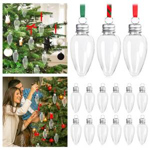 lot 13693 image: Christmas Tree Balls,3.5inch Clear Plastic Fillable Ball Tree Ball,Clear Balls Ornaments for Christmas Hanging Ornaments (15)