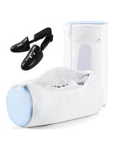 lot 13703 image: Teletrogy Shoe Washing Machine Bag wShoe Trees to Prevent Deformation - Sneaker Cleaner Bag Reusable Lint-Free Large Laundry Shoe Bag, Tennis Shoes Wash Kit Home Travel Essentials, White 2pcs