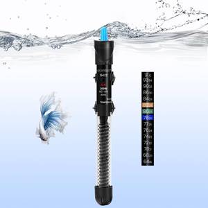 lot 14095 image: AQUANEAT Aquarium Heater, 200W Fish Tank Heater, Adjustable Submersible Water Thermostat with Thermometer