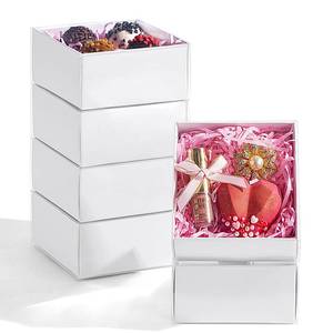 lot 14099 image: 50PCS 4x4x2Inch White Drawer-Style Gift Boxes for Macarons, Cookies, Chocolate Truffles and Donuts - Christmas Party Favors, Holiday Treat Boxes, Bakery Packaging Party FavorsandHoliday Celebrate